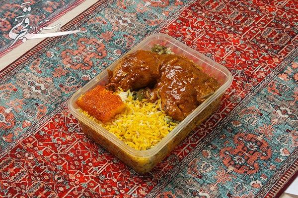 باقلاپلو با مرغ تک وعده