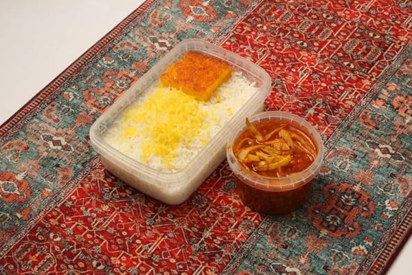چلو خورش قیمه سیب زمینی تک وعده
